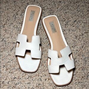 Women's White Slide Sandals